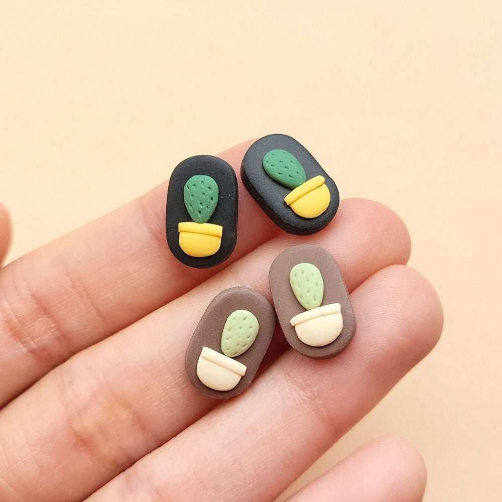 Cactus stud earrings