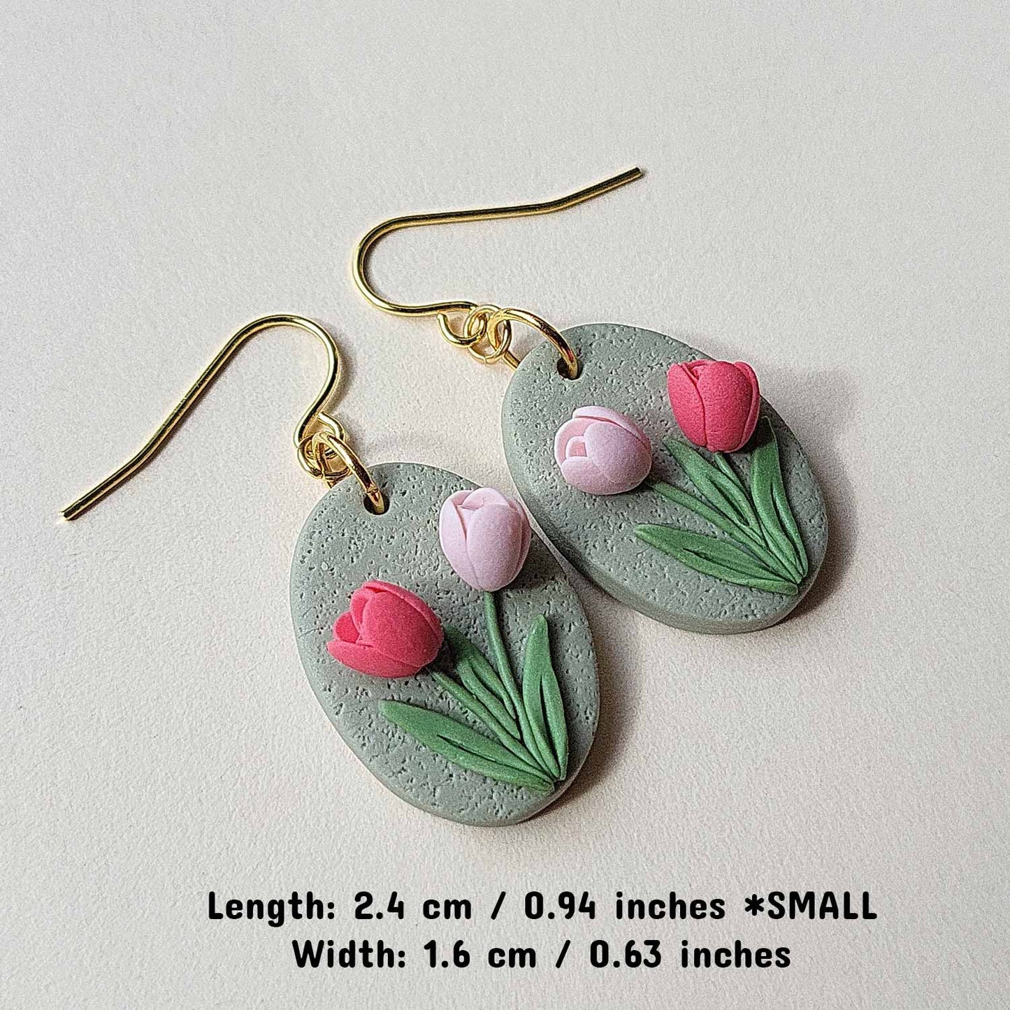 Handmade floral polymer clay earrings