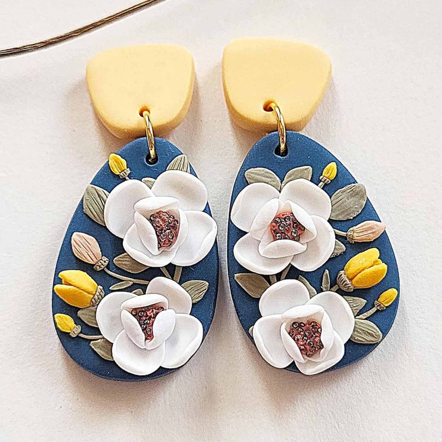 Fairy white flower earrings handmade