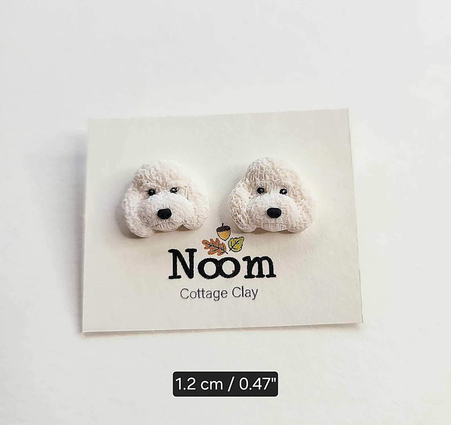 Cream / White Toy Poodle earrings