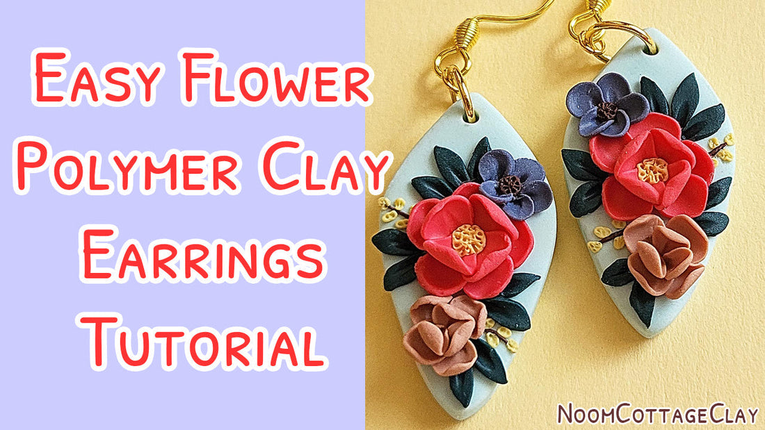 How to make flower polymer clay earrings