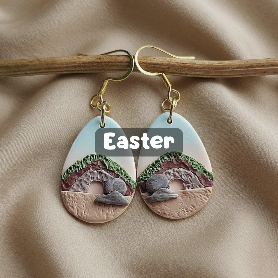 Handmade cute Easter earrings polymer clay