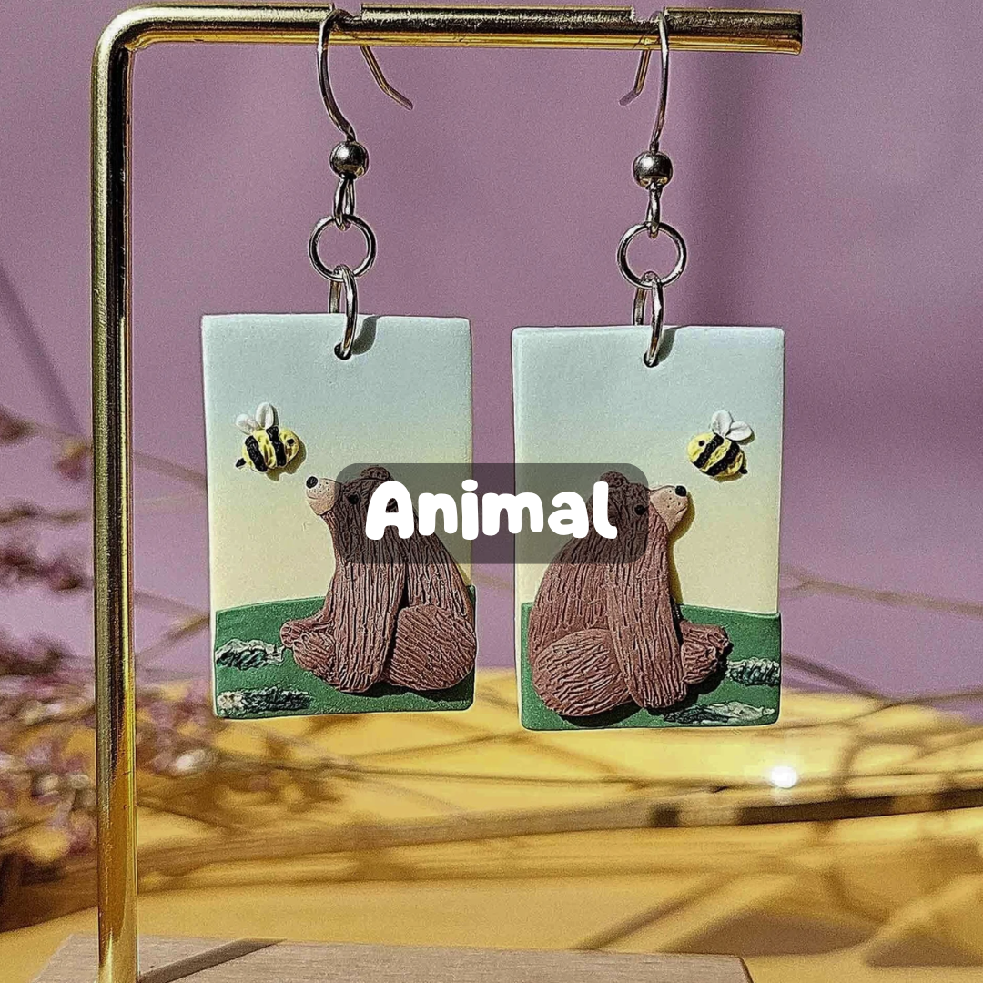 Cute handmade animal polymer clay earrings