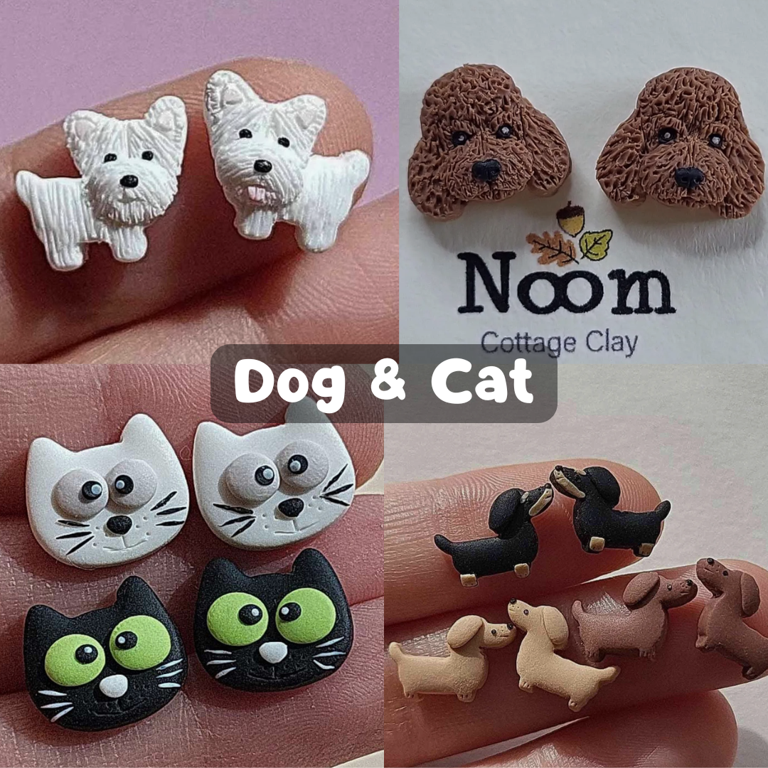 Handmade dog & cat earrings 