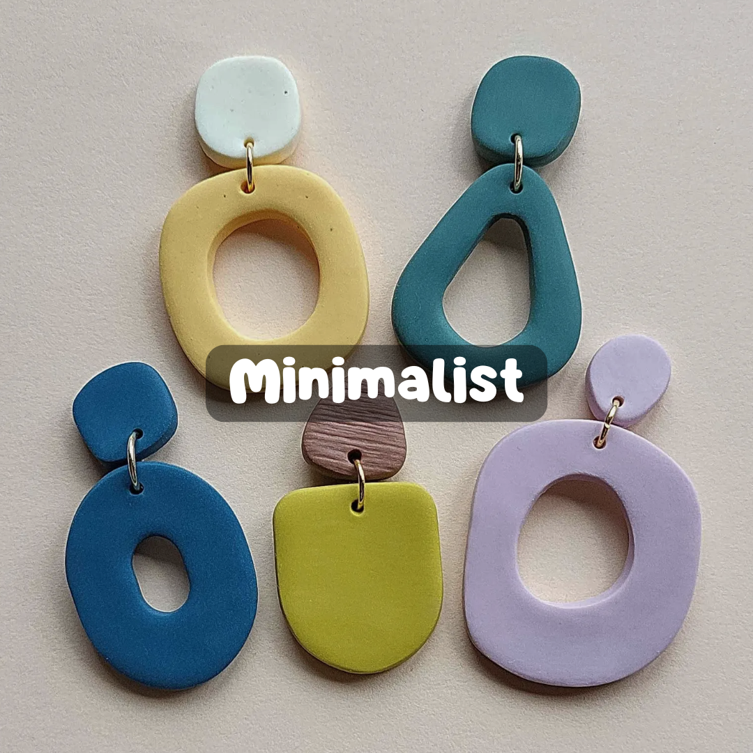 Minimalist polymer clay earrings for women