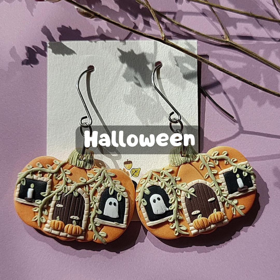 Handmade fun cute Halloween earrings polymer clay