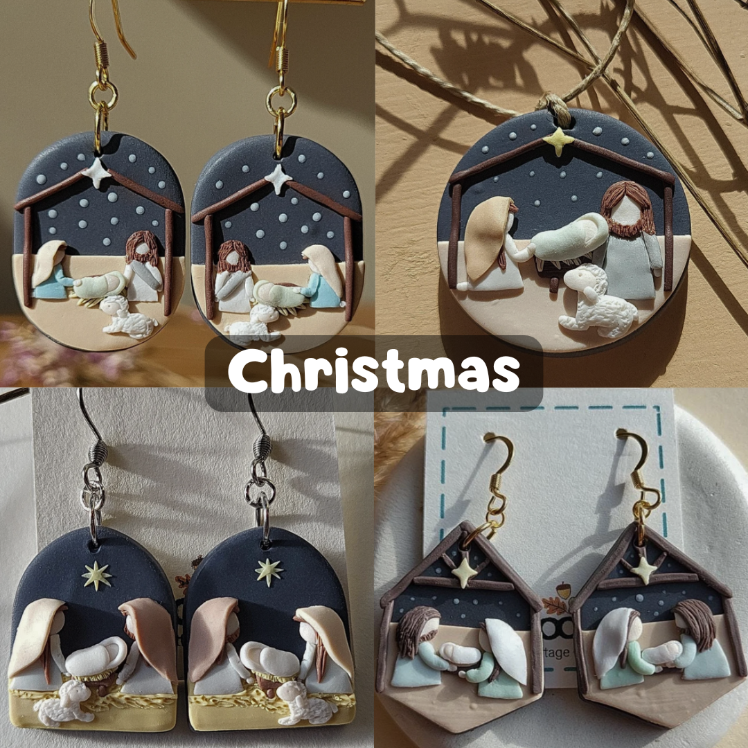 Cute handmade Christmas earrings & ornaments