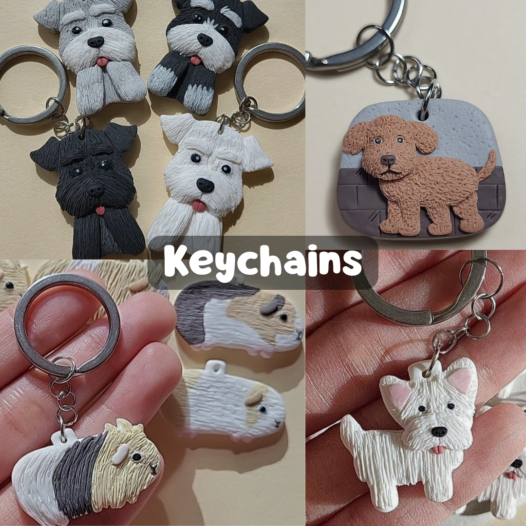 Cute handmade dog keychain
