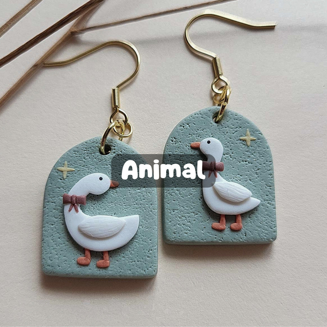Cute handmade animal polymer clay earrings