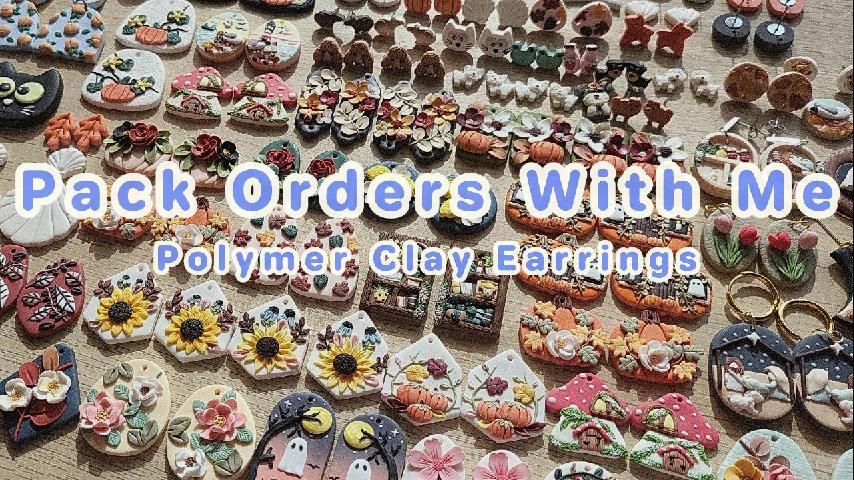 Load video: Polymer Clay Earrings - Small Business