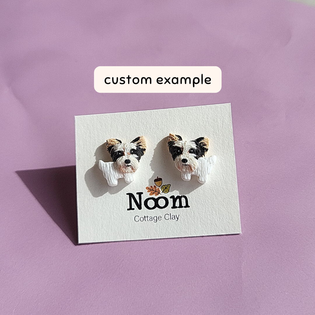 custom Yorkie dog earrings