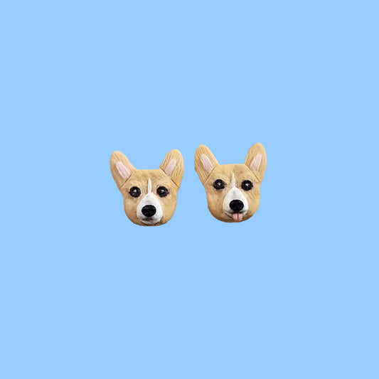 tiny Cori stud earrings - cute Corgi gifts for women