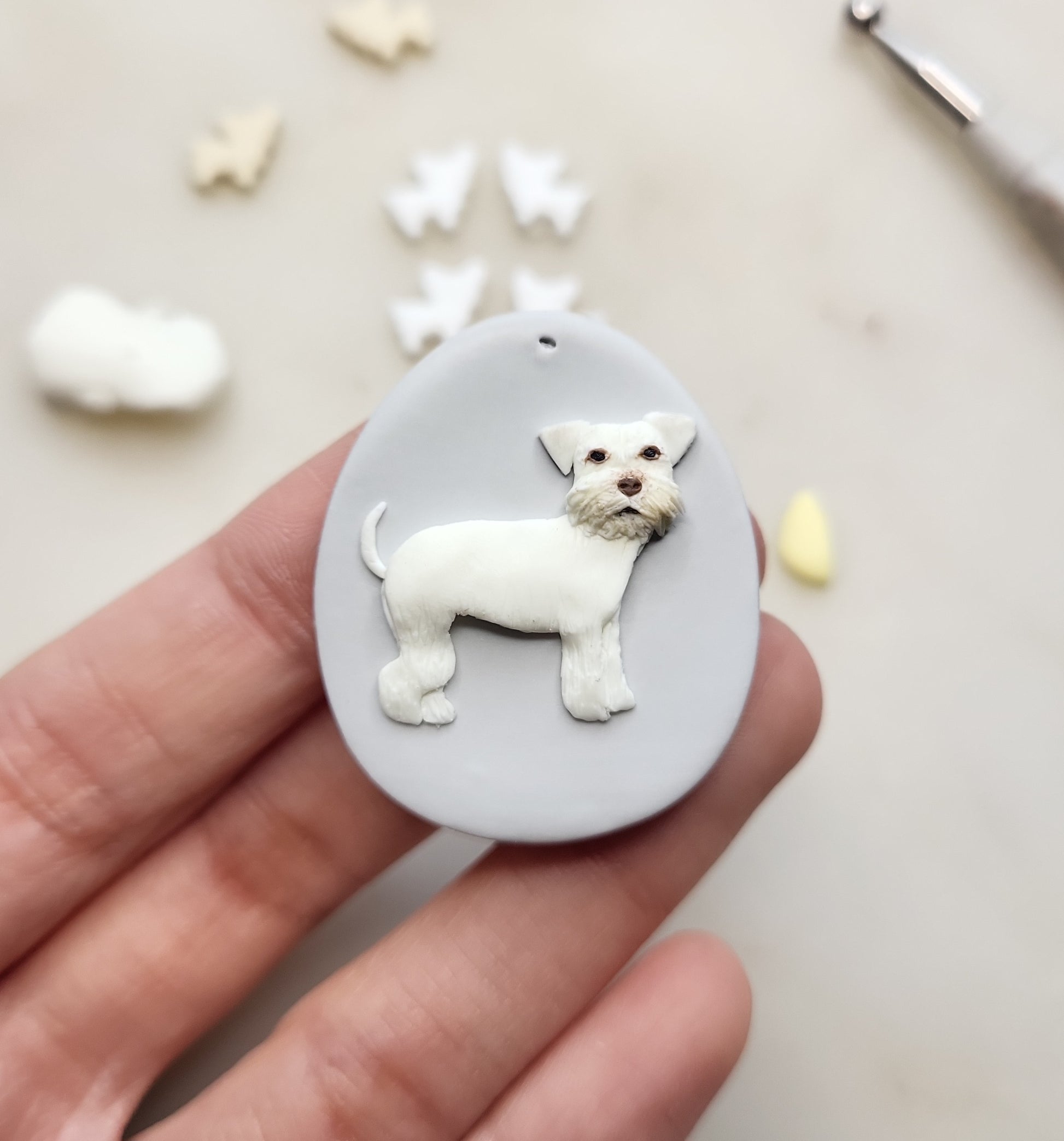 Custom Schnauzer keychain