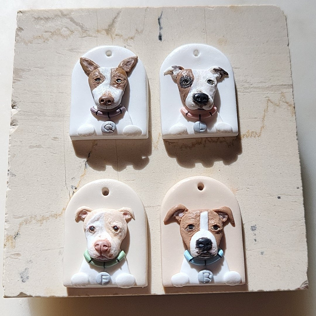 Custom Pitbull dog earrings