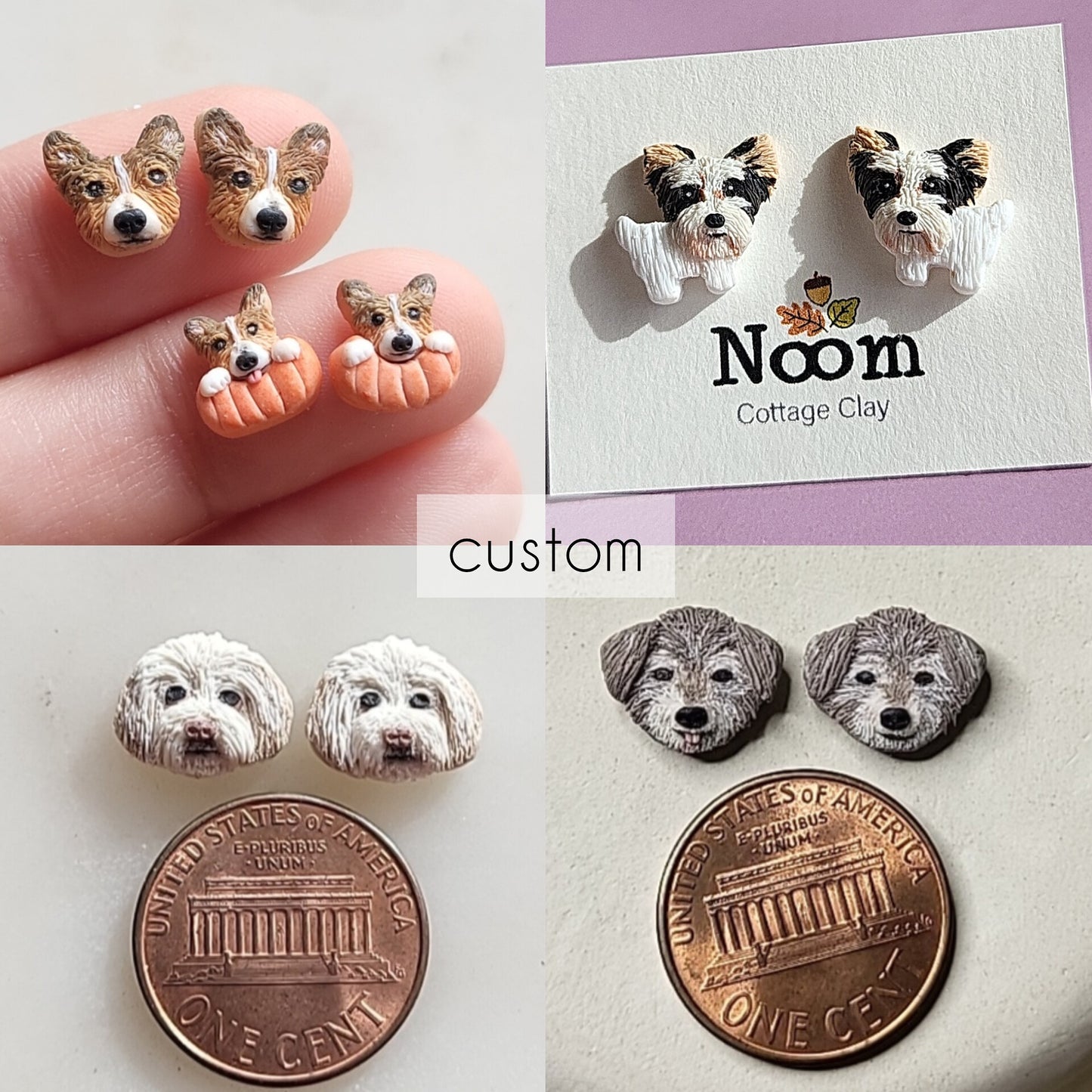 custom Yorkie dog stud earrings