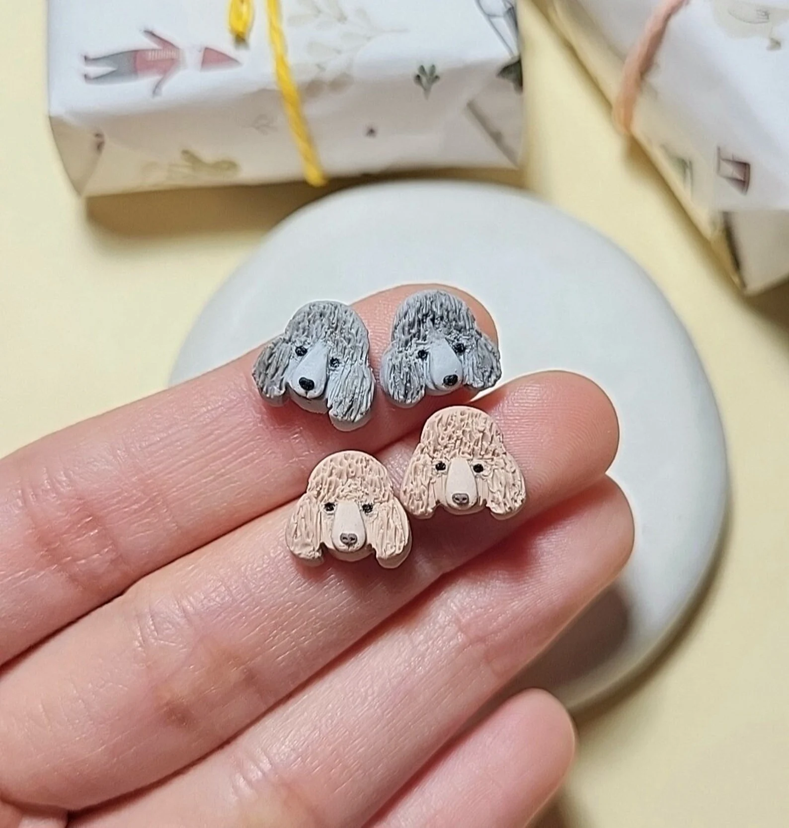 cute Poodle stud earrings - unique Poodle gifts for women