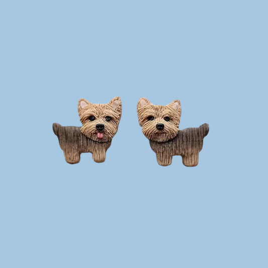 tiny Yorkie stud earrings - cute Yorkie gifts for her