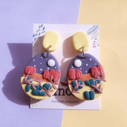 Abstract landscape earrings