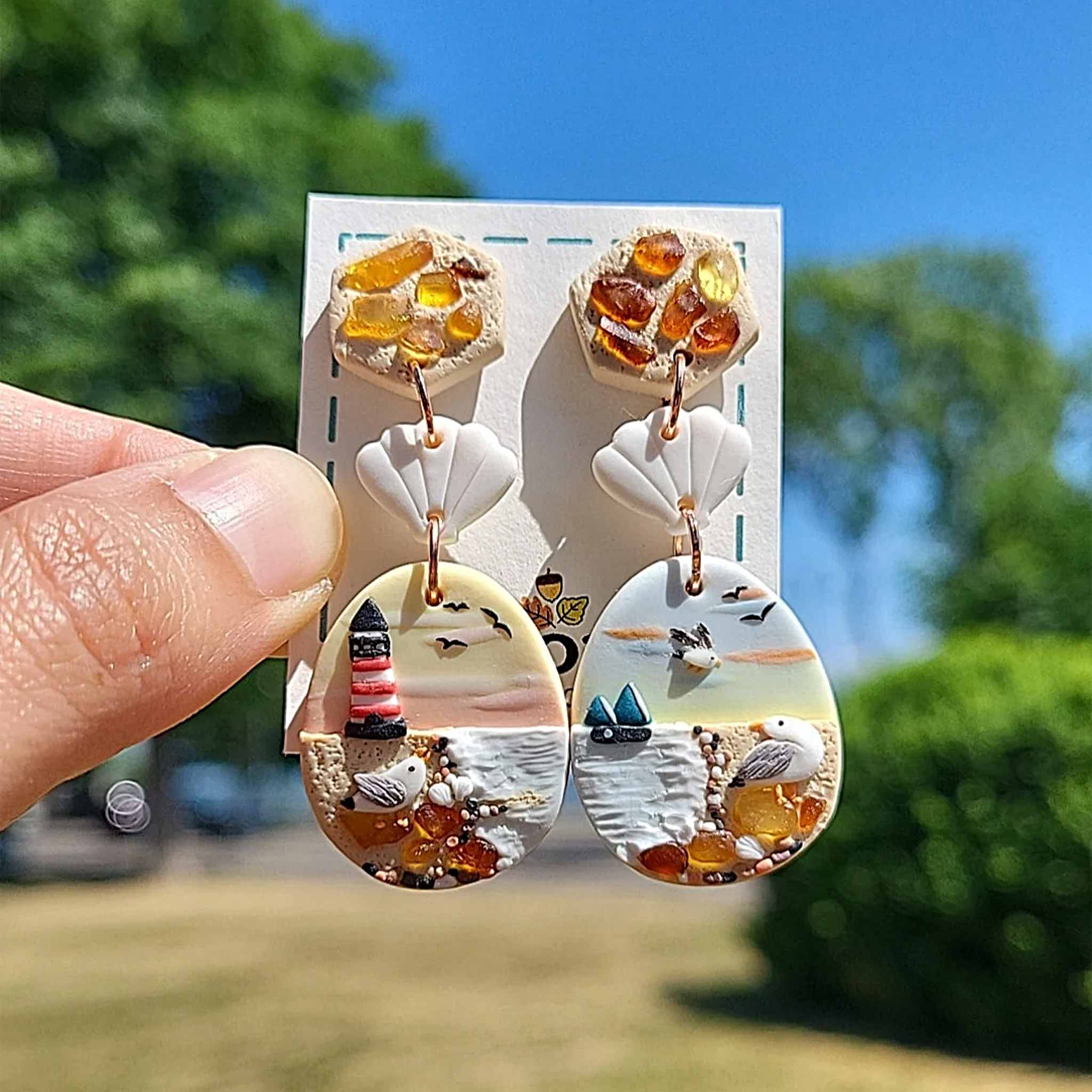 Cute beach earrings handmade