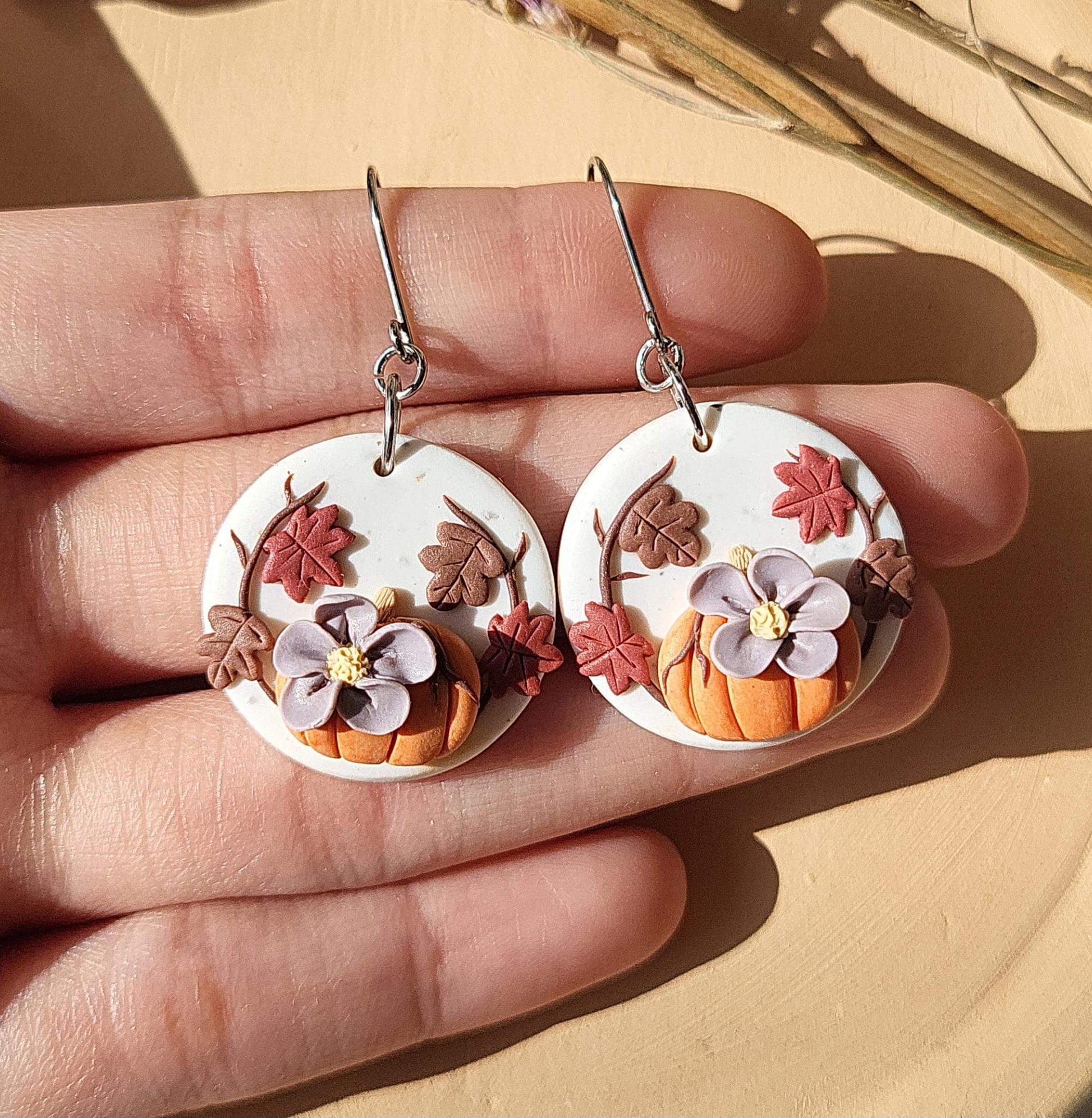 Autumn clay earrings