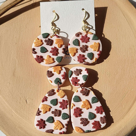 Autumn leaf polymer clay earrings