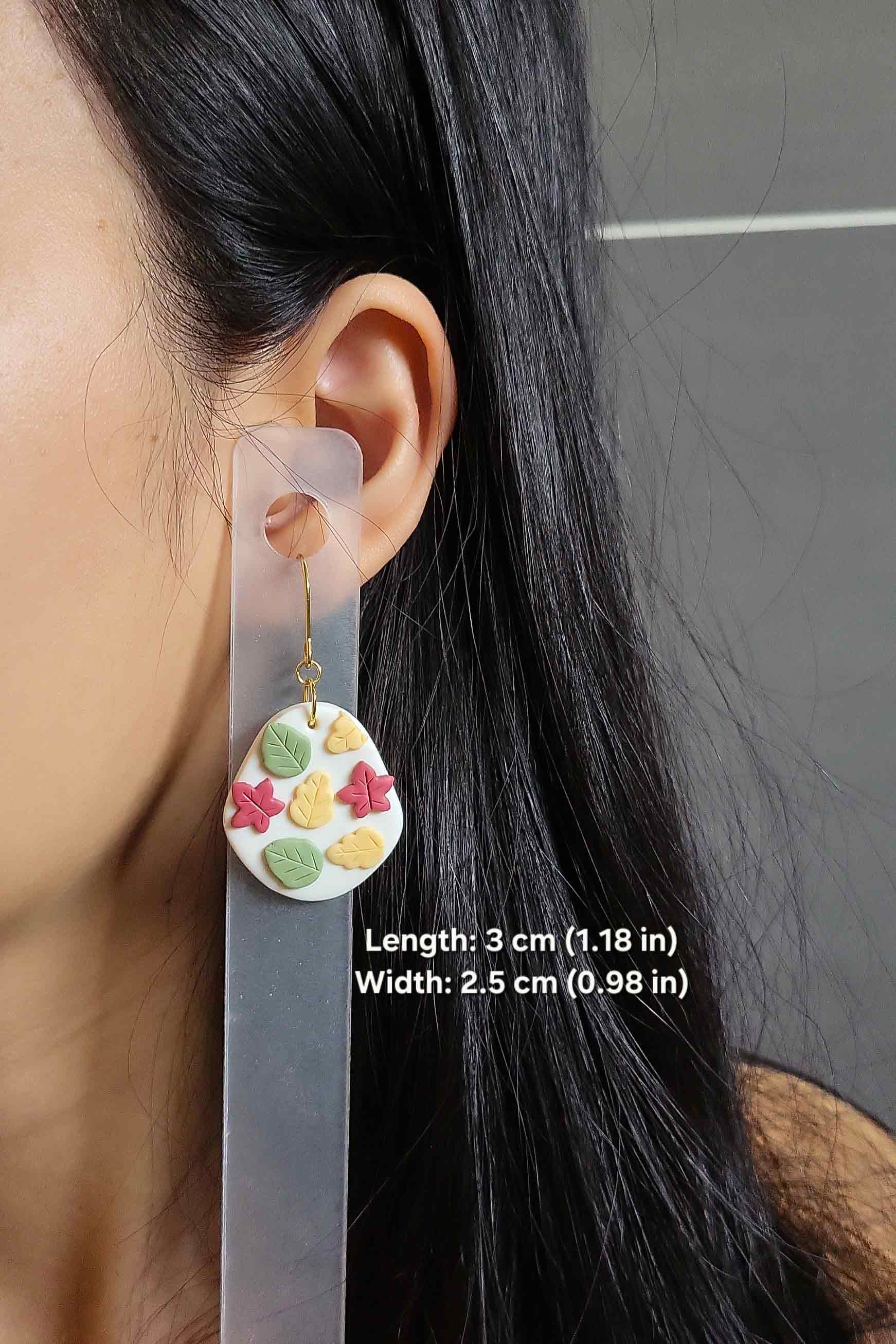 Fall leaf polymer clay earrings