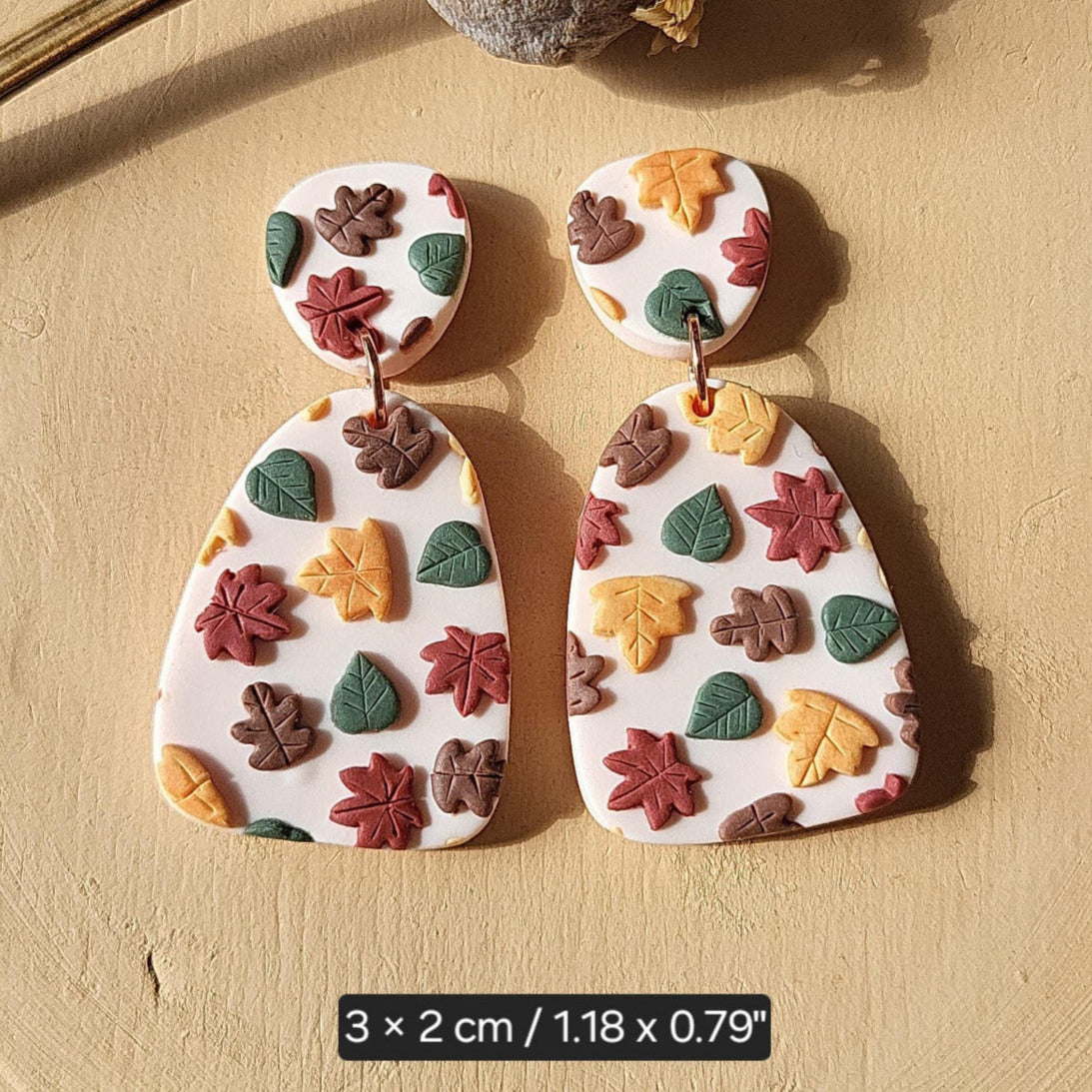 Fall leaf polymer clay earrings