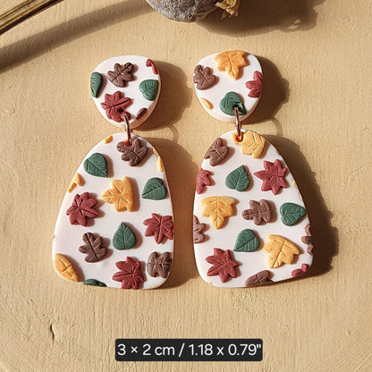 Fall leaf polymer clay earrings
