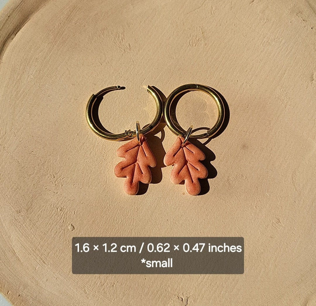 Autumn leaf polymer clay earrings