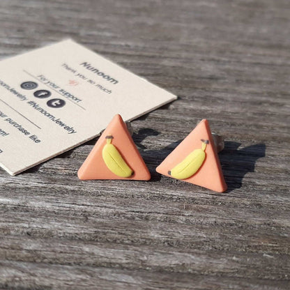 Cute banana stud earrings