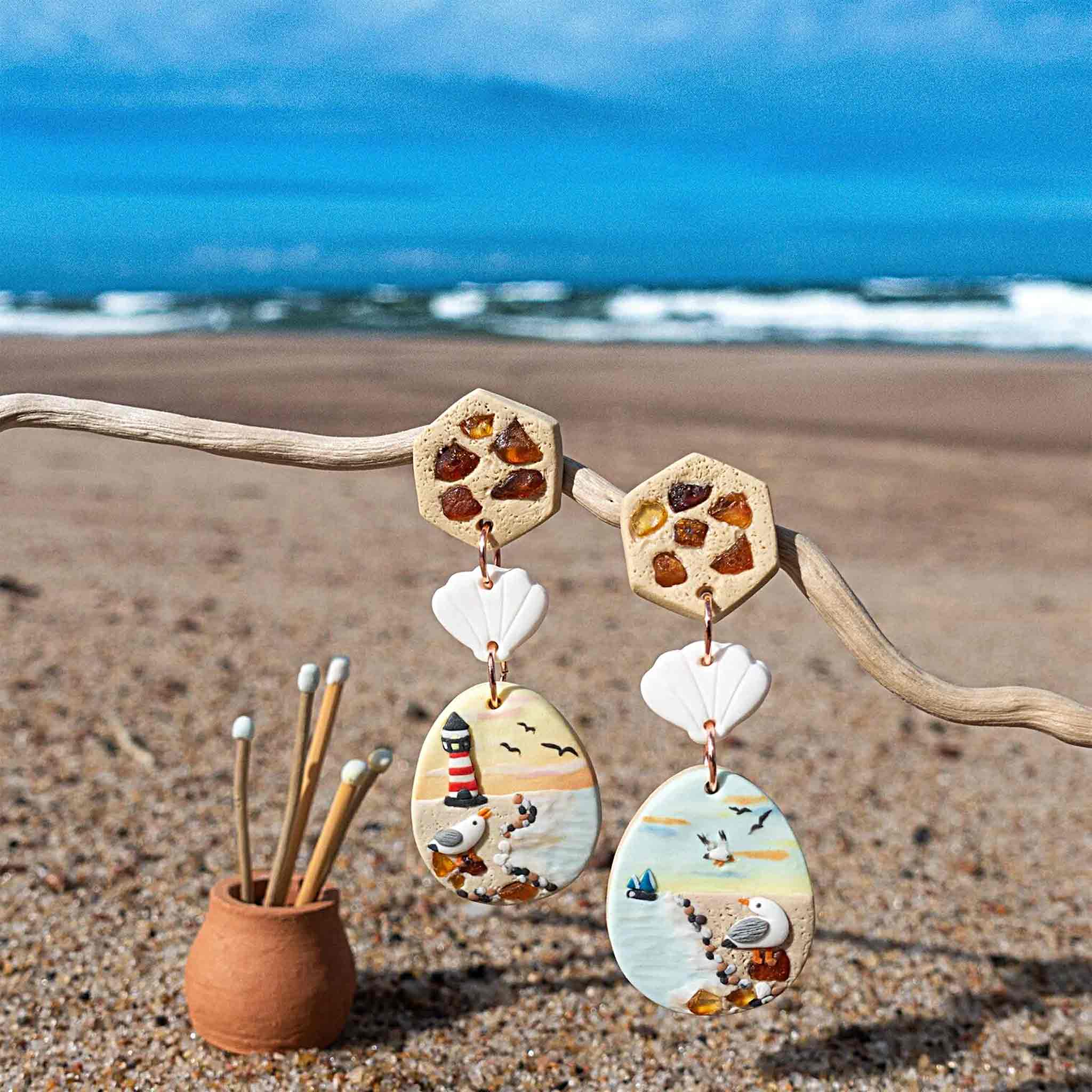 Dangle and drop sea earrings 