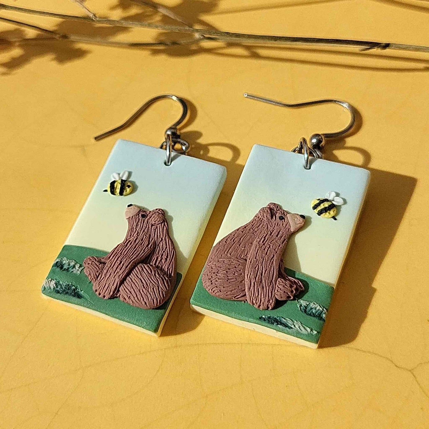 Cute bear earrings - Handmade bear lover gifts