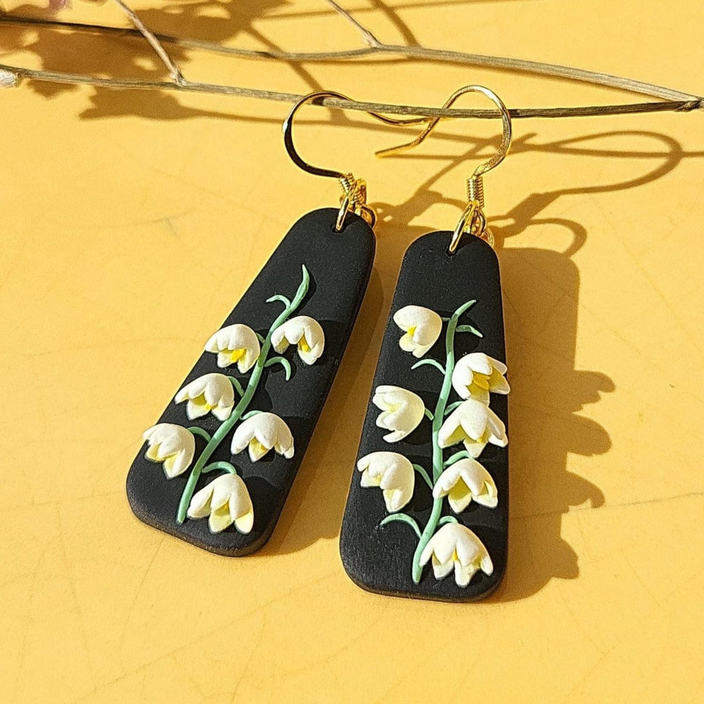 Fairy floral earrings - polymer clay flower earrings dangle