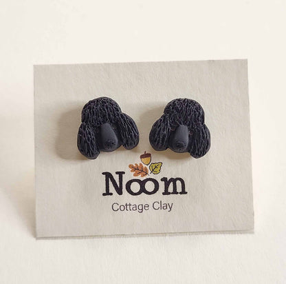 Black Poodle stud earrings