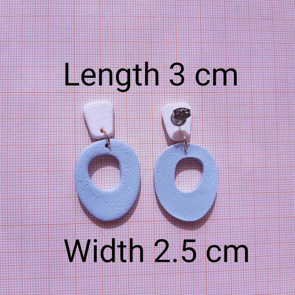 Handmade blue clay earrings 