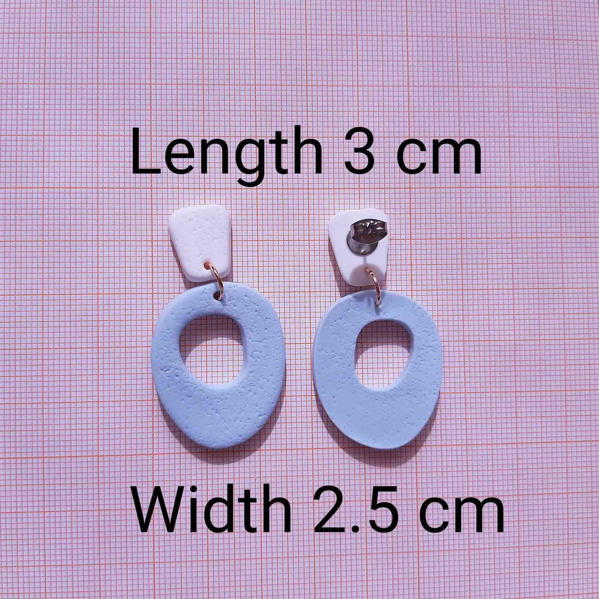 Handmade blue clay earrings 