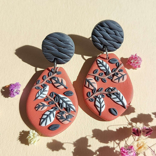 dangle leaf earrings