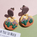 Cactus desert polymer clay earrings - nature inspired jewelry gift for her