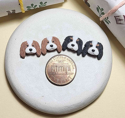cute small Cavalier King Charles Spaniel Stud Earrings