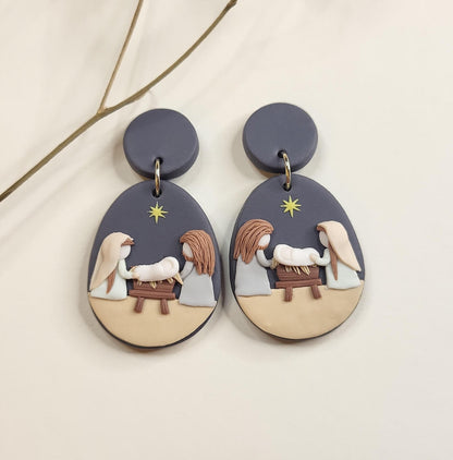Christmas earrings baby jesus