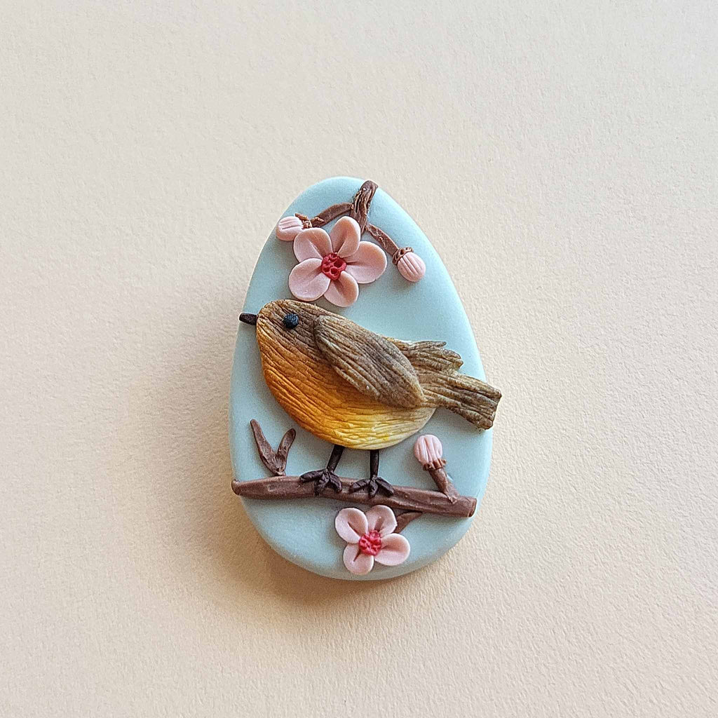 Cute bird brooch handmade gift for mom