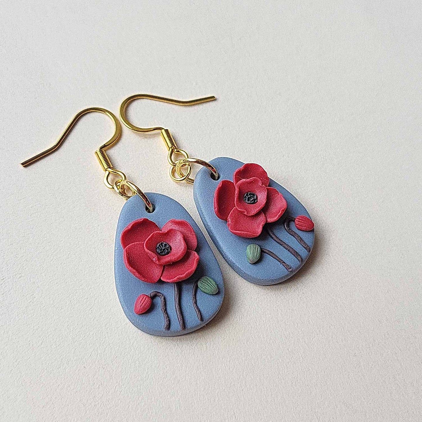 Polymer clay floral earrings