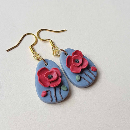 Polymer clay floral earrings