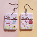 Cottagecore  floral polymer clay earrings