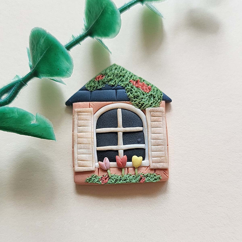 Cute cottage house brooch handmade