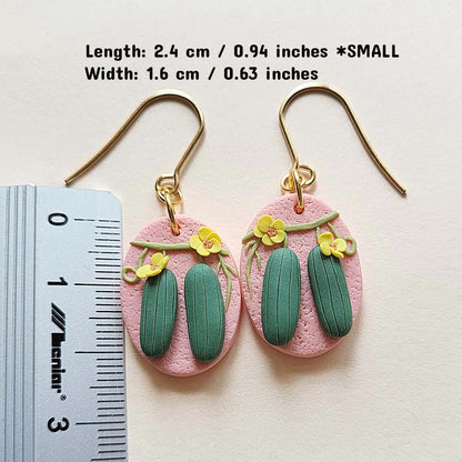 Cucumber polymer clay earrings