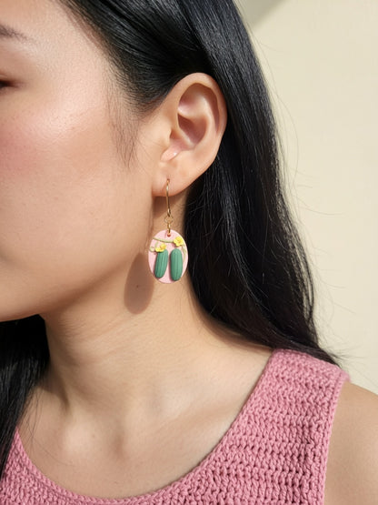 Cucumber polymer clay earrings