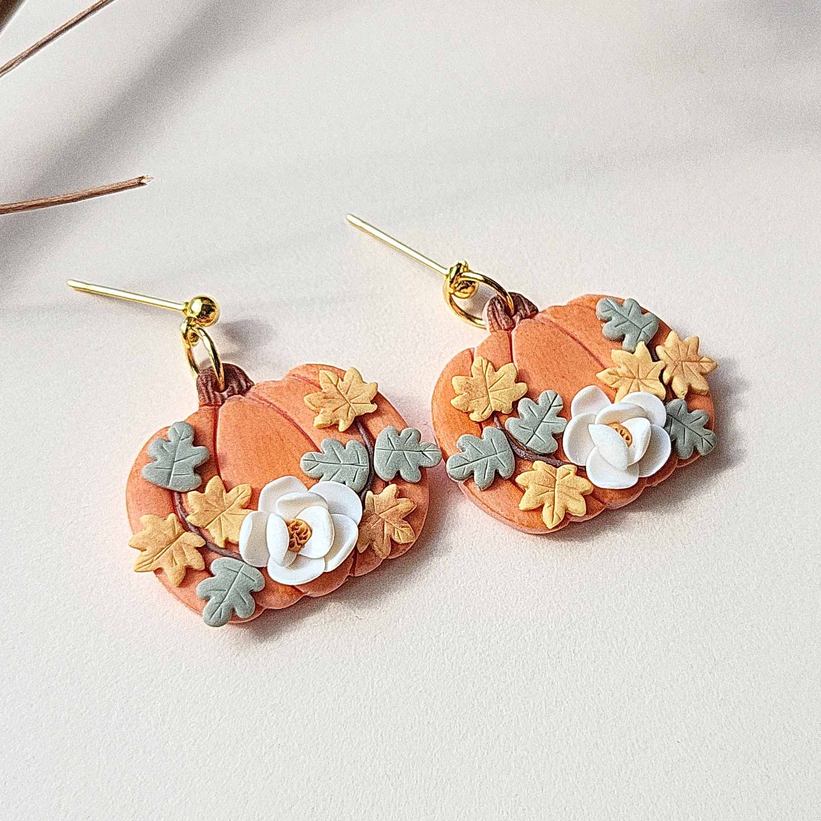 Autumn clay earrings 