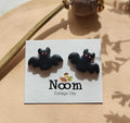 Halloween bat stud earrings