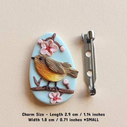 Colorful small bird brooch